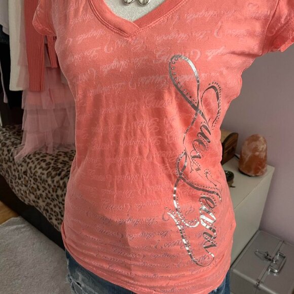 Pink Y2K Guess Los Angeles Bling Tee - Picture 3 of 8